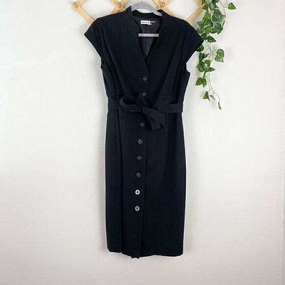 MARVIN RICHARDS | Button Front Dress Black Size EUC T637 - Picture 1 of 5